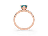 Rose gold Marquise Cut Blue Topaz Solitaire Ring with Pavé Band and Four-Prong Setting_39