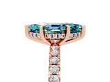 Rose gold Marquise Cut Blue Topaz Solitaire Ring with Pavé Band and Four-Prong Setting_41