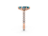 Rose gold Marquise Cut Blue Topaz Solitaire Ring with Round  Pavé Band and Four-Prong Setting_46