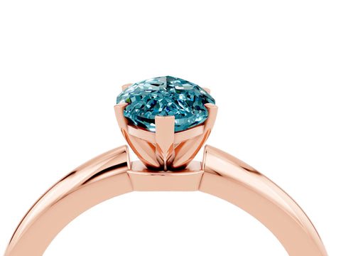 Rose gold Marquise Cut Blue Topaz Solitaire Ring with Six-Prong Setting and Classic Band_4