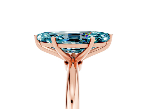 Rose gold Marquise Cut Blue Topaz Solitaire Ring with Six-Prong Setting and Classic Band_5