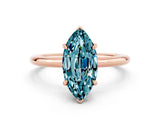 Rose gold Marquise Cut Blue Topaz Solitaire Ring with Thin Band and Four-Prong Setting_12