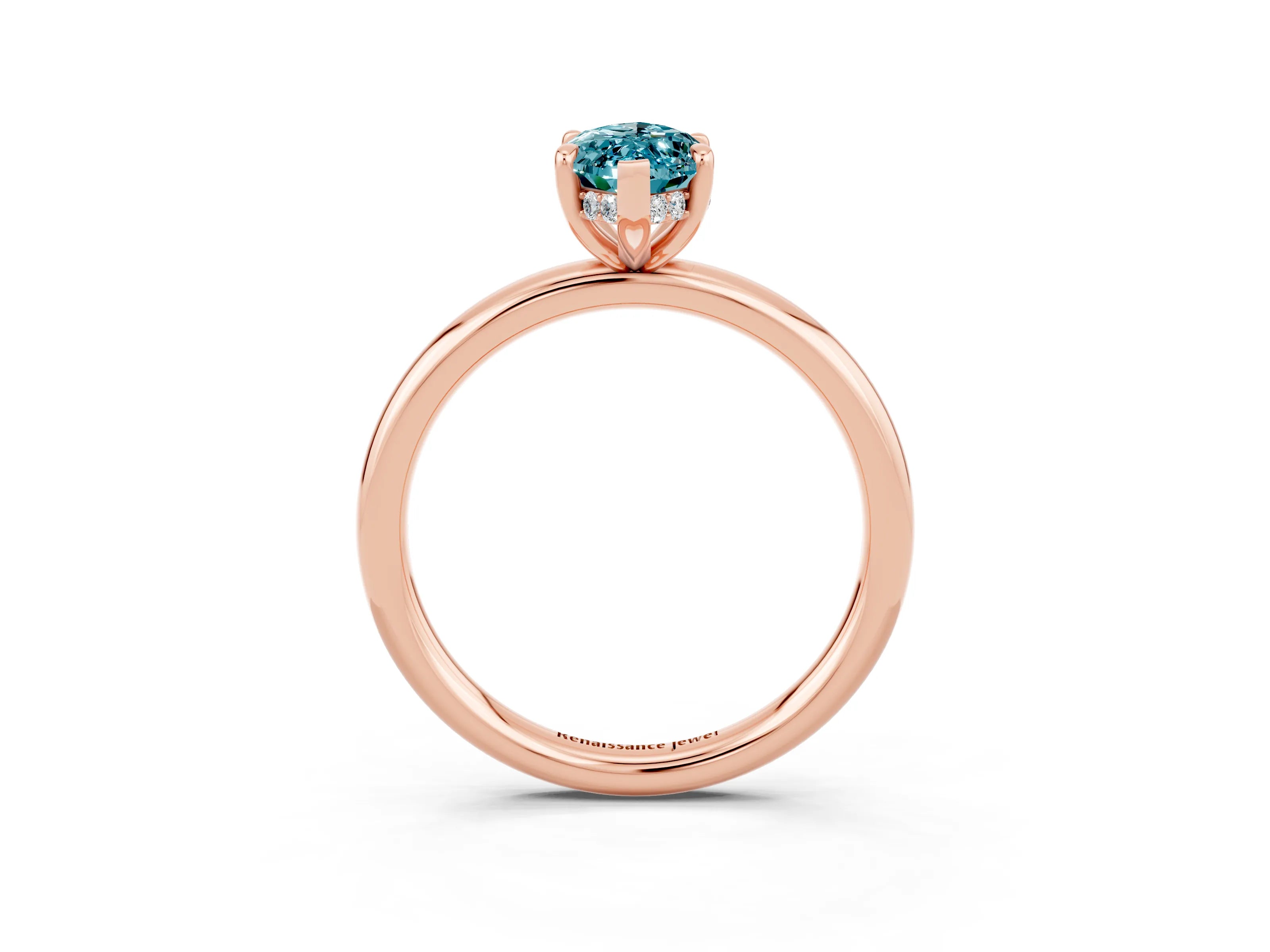 Rose gold Marquise Cut Blue Topaz Solitaire Ring with Thin Band and Four-Prong Setting_15