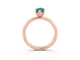 Rose gold Marquise Cut Blue Topaz Solitaire Ring with Thin Band and Four-Prong Setting_15