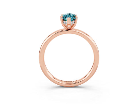 Rose gold Marquise Cut Blue Topaz Solitaire Ring with Thin Band and Four-Prong Setting_15