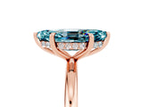 Rose gold Marquise Cut Blue Topaz Solitaire Ring with Thin Band and Four-Prong Setting_17