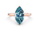 Rose gold Marquise Cut Blue Topaz Solitaire Ring with Thin Band and Prong Setting_12
