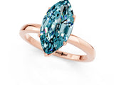 Rose gold Marquise Cut Blue Topaz Solitaire Ring with Thin Band and Prong Setting_13