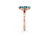 Rose gold Marquise Cut Blue Topaz Solitaire Ring with Thin Band and Prong Setting_14