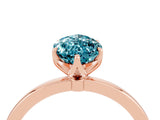 Rose gold Marquise Cut Blue Topaz Solitaire Ring with Thin Band and Prong Setting_16