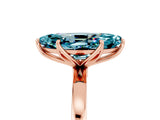 Rose gold Marquise Cut Blue Topaz Solitaire Ring with Thin Band and Prong Setting_17