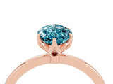 Rose gold Marquise Cut Blue Topaz Solitaire Ring with Thin Band and Prong Setting_28