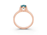 Rose gold Marquise Cut Blue Topaz Solitaire Ring with Wide Band and Prong Setting_3