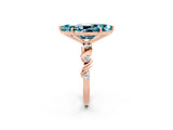 Rose gold Marquise Cut Blue Topaz Solitaire Twisted Band with Round  Accents and Prong Setting_14