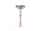 Rose gold Marquise Cut Blue Topaz Solitaire with Side Baguettes and Channel Set Band_2