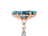 Rose gold Marquise Cut Blue Topaz Solitaire with Side Stones on a Pavé Band and Four-Prong Setting_5