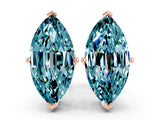 Rose gold Marquise Cut Blue Topaz Stud Earrings_29