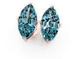 Rose gold Marquise Cut Blue Topaz Stud Earrings_30