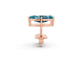 Rose gold Marquise Cut Blue Topaz Stud Earrings_31