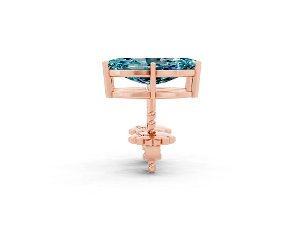 Rose gold Marquise Cut Blue Topaz Stud Earrings