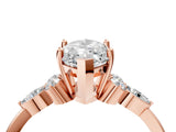 Rose gold Marquise Cut Brilliant Diamond Solitaire Ring with Pear Side Stones and Four-Prong Setting_7