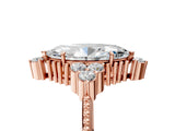 Rose gold Marquise Cut Brilliant Diamond with Cluster Setting on a Beaded Band and Four-Prong Setting_8