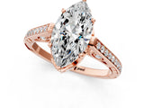 Rose gold Marquise Cut Cathedral Pave Diamond Engagement Ring with Six-Prong Setting_33