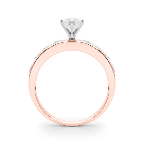 Rose gold Marquise Cut Channel Set Diamond Engagement Ring with Four-Prong Setting 2