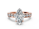 Rose gold Marquise Cut Channel Set Diamond Engagement Ring with Four-Prong Setting_251