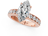 Rose gold Marquise Cut Channel Set Diamond Engagement Ring with Four-Prong Setting_252