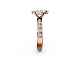Rose gold Marquise Cut Channel Set Diamond Engagement Ring with Four-Prong Setting_253