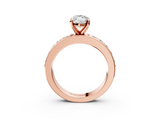 Rose gold Marquise Cut Channel Set Diamond Engagement Ring with Four-Prong Setting_254