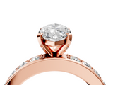 Rose gold Marquise Cut Channel Set Diamond Engagement Ring with Four-Prong Setting_255