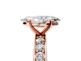 Rose gold Marquise Cut Channel Set Diamond Engagement Ring with Four-Prong Setting_256