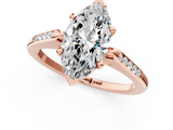 Rose gold Marquise Cut Channel Set Solitaire Engagement Ring with Four-Prong Setting_227