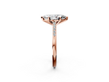 Rose gold Marquise Cut Channel Set Solitaire Engagement Ring with Four-Prong Setting_228