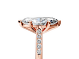 Rose gold Marquise Cut Channel Set Solitaire Engagement Ring with Four-Prong Setting_231