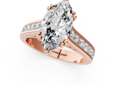 Rose gold Marquise Cut Channel Set Solitaire Engagement Ring with Prong Setting_34