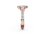 Rose gold Marquise Cut Channel Set Solitaire Engagement Ring with Prong Setting_35