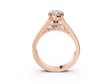 Rose gold Marquise Cut Channel Set Solitaire Engagement Ring with Prong Setting_36