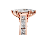 Rose gold Marquise Cut Channel Set Solitaire Engagement Ring with Prong Setting_38