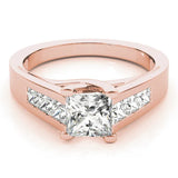 Rose gold Marquise Cut Channel Set Solitaire Ring with Four-Prong Setting 1