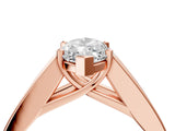 Rose gold Marquise Cut Channel Set Solitaire Ring with Four-Prong Setting_10