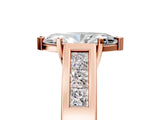 Rose gold Marquise Cut Channel Set Solitaire Ring with Four-Prong Setting_11