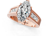 Rose gold Marquise Cut Channel Set Solitaire Ring with Four-Prong Setting_7