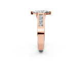 Rose gold Marquise Cut Channel Set Solitaire Ring with Four-Prong Setting_8