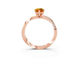 Rose gold Marquise Cut Citrine Engagement Ring with Side Stone Accents and Four-Prong Setting_63