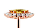 Rose gold Marquise Cut Citrine Floral Double Halo Engagement Ring with Prong Setting_66