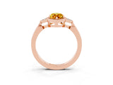 Rose gold Marquise Cut Citrine Halo Ring with Tapered Band and Four-Prong Setting_3