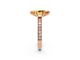 Rose gold Marquise Cut Citrine Milgrain Pavé Engagement Ring with Four-Prong Setting_2